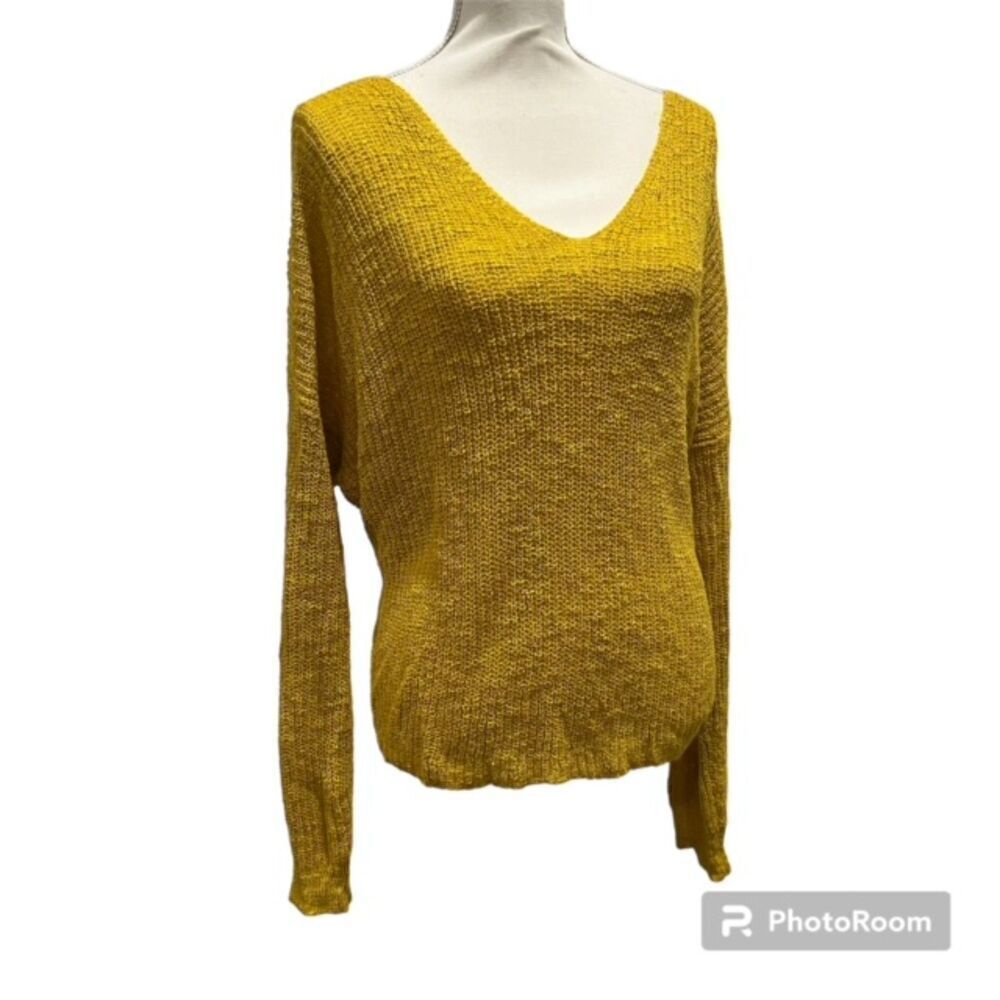 Love Tree Women's Open Back Sweater Mustard Size Large
